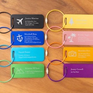 Personalized Aluminum Luggage Tag: Custom Engraving for Travel Gift