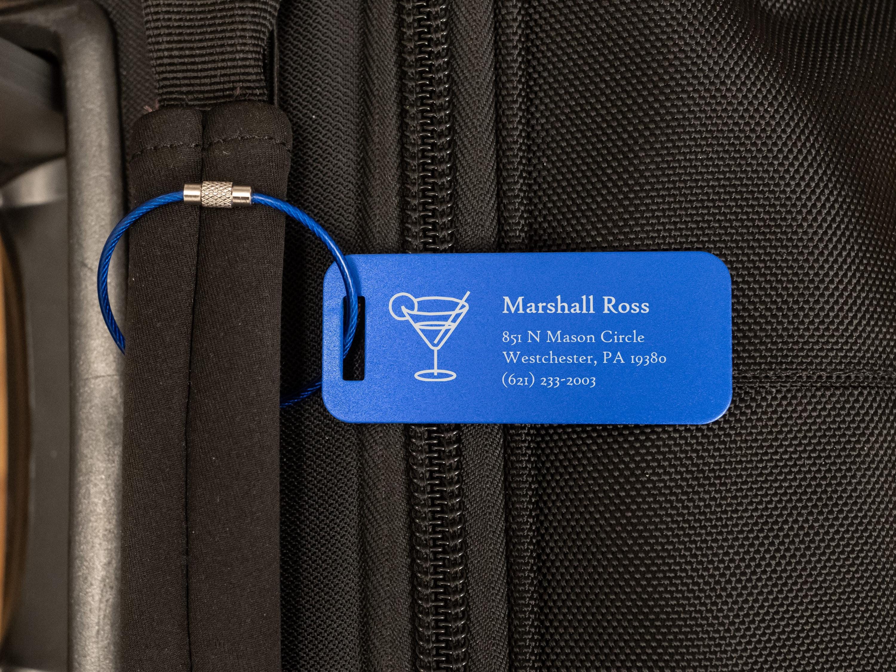 Etichetta per bagaglio in alluminio personalizzata: incisione personalizzata per regalo di viaggio - Italia