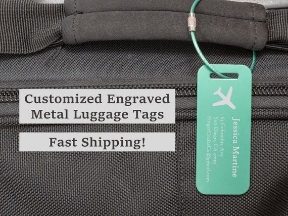 Personalized Metal Luggage Tag Engraved Aluminum Tag Travel Gift