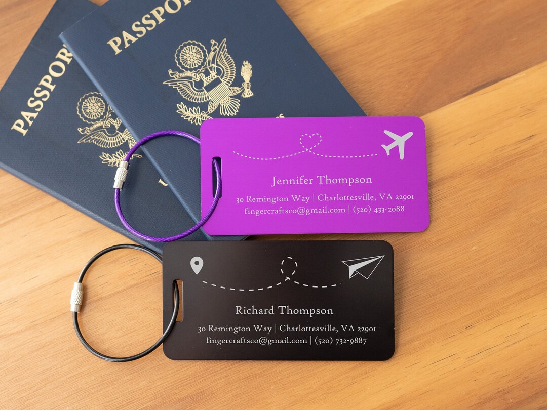 Large Metal Luggage Tag Personalized Engraved Aluminum Tag Etsy