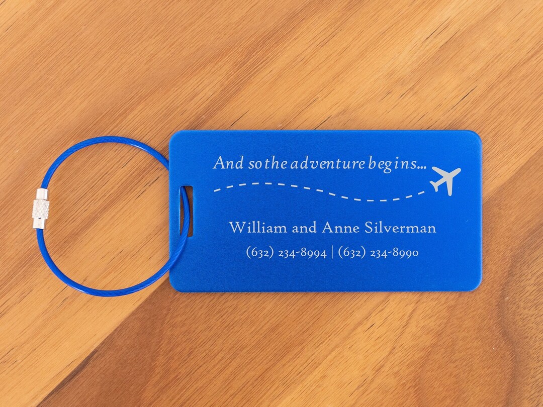 Large Metal Luggage Tag, Personalized Engraved Aluminum Tag Travel Gift