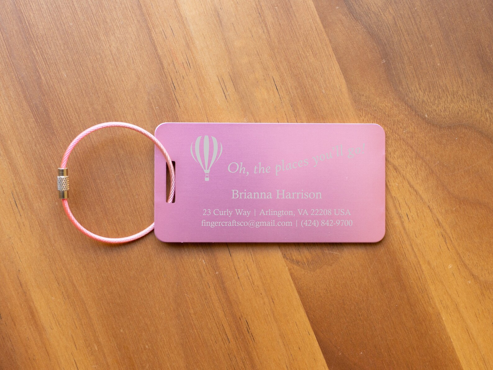 Large Metal Luggage Tag Personalized Engraved Aluminum Tag Etsy