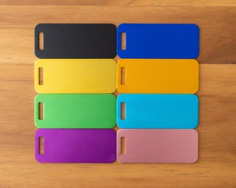 Blank Anodized Aluminum Luggage Tag (Small) for DIY Engraving, No Keyring