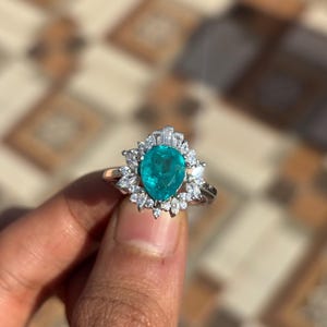 Pear Paraiba Tourmaline Ring: 925 Sterling Silver, Women&#39;s Ring