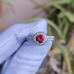Vintage Lab Ruby Ring: Gold Plated 925 Sterling Silver Vermeil