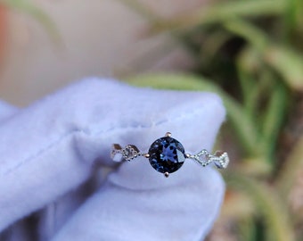 Bague vintage Lab saphir : argent sterling 925 plaqué or
