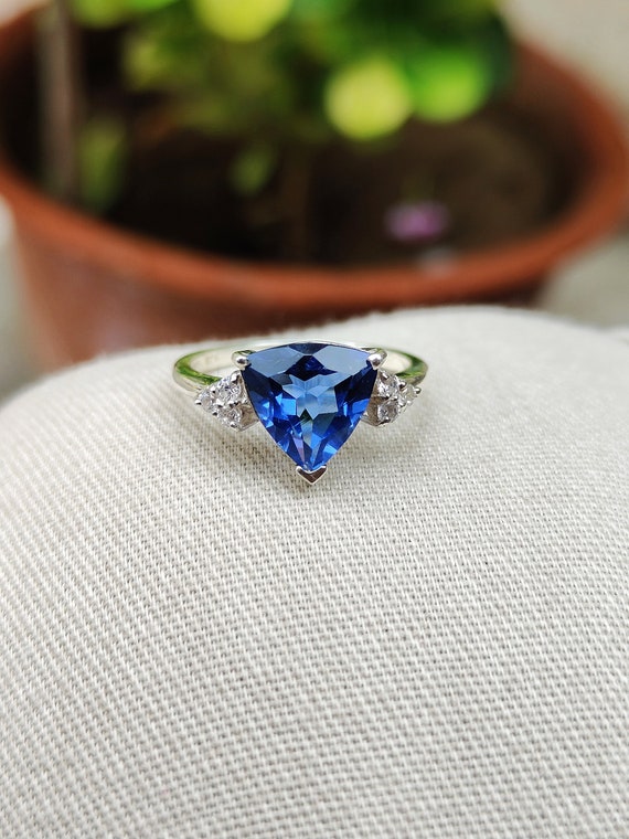 Anello In Argento Sterling Con Tanzanite Fatto A Mano - Foto 10