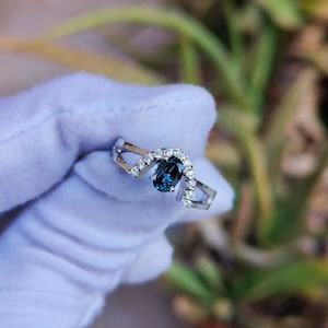 Tourmaline Ring, Blue Indicolite Tourmaline Ring, 925 Sterling Silver Ring, Blue Tourmaline, Mermaid Ring,Tourmaline Ring