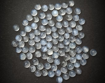 100 Natural White Moonstone Round Cabochons: 5MM Jewelry Making