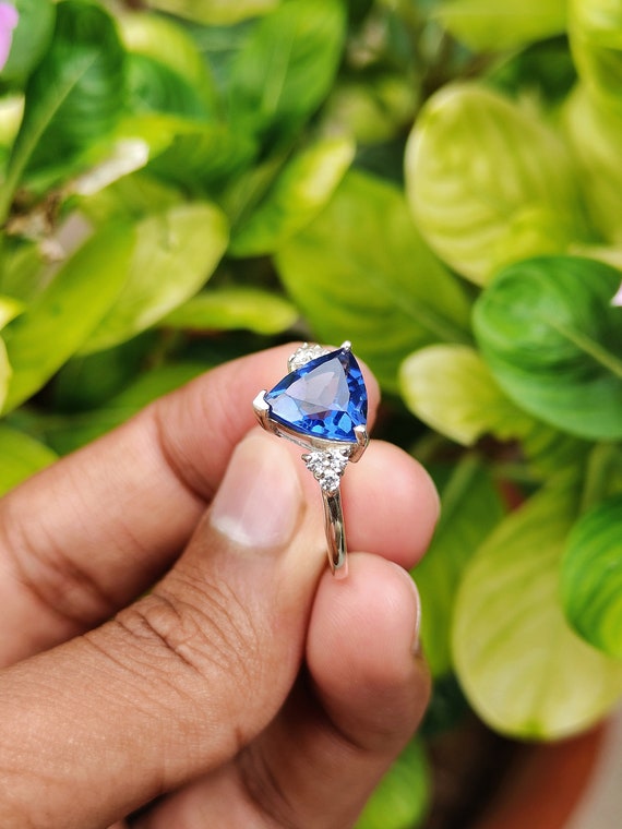 Anello In Argento Sterling Con Tanzanite Fatto A Mano - Foto 2