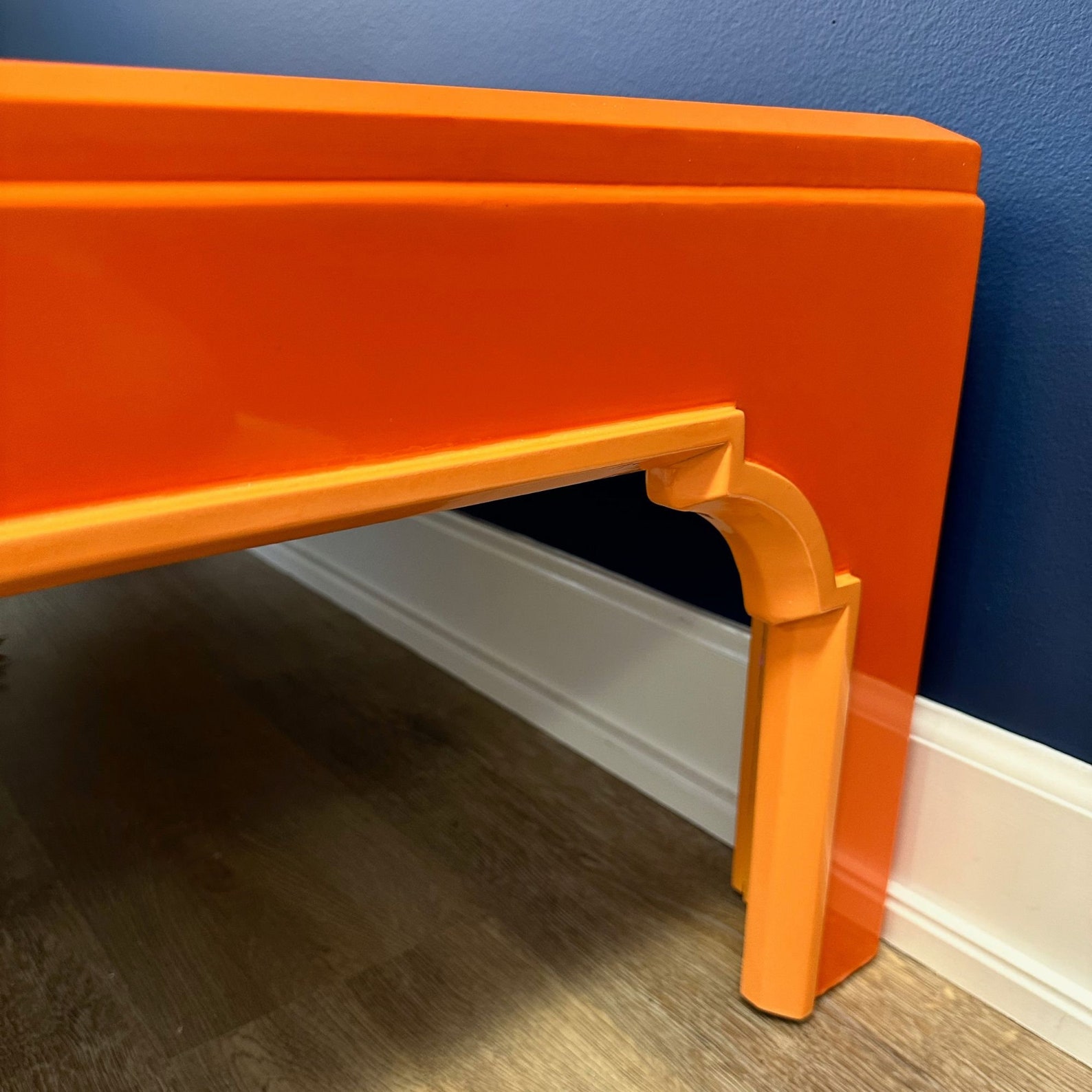 Refurbished Orange Lacquer Coffee Table Modern Chinoiserie Style Etsy — free download