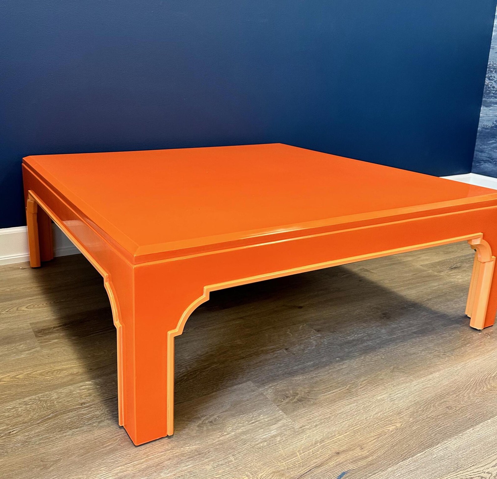 Refurbished Orange Lacquer Coffee Table Modern Chinoiserie Style Etsy — free download