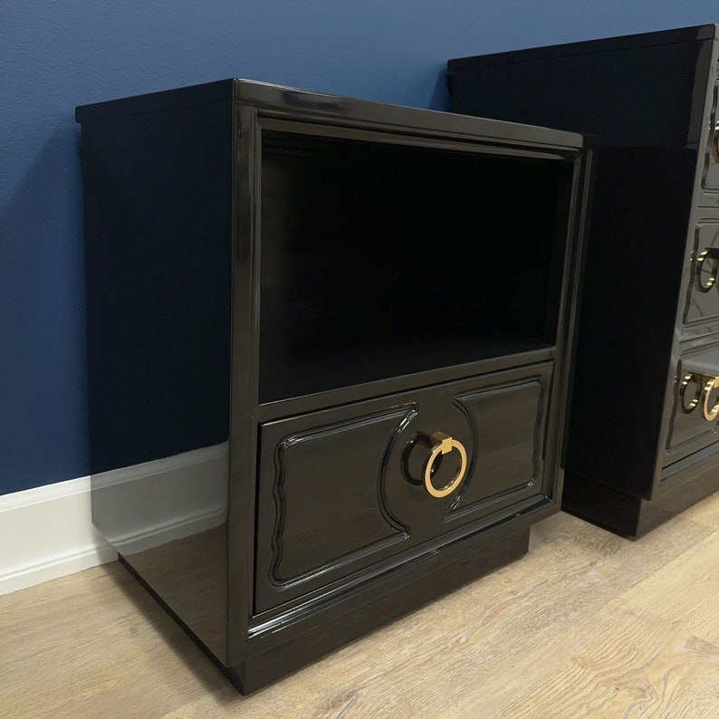 Dorothy Draper Black Lacquer Bedroom Set Etsy