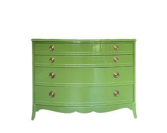 Lacquered Green Bowfront Dresser