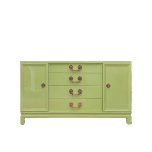 Chinoiserie Buffet: Restored Vintage High Gloss Lacquer Cabinet