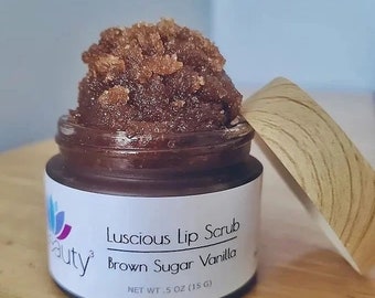 Lucious Lip Brown Sugar Vanilla Lip Scrub with Sweet Almond Oil