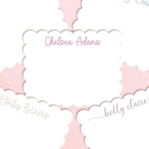 Scalloped Stationery Set - Personalized Note Cards with Envelopes- Elegant and Unique Customized Notecards