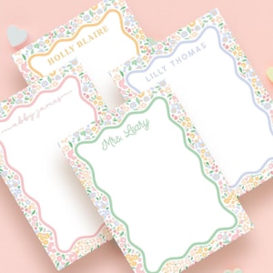 Wavy Notepads - Personalized Stationery with custom name