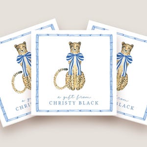 Chinoiserie Cheetah gift tags: Great for Chinoiserie stationery and Grandmillennial stationery