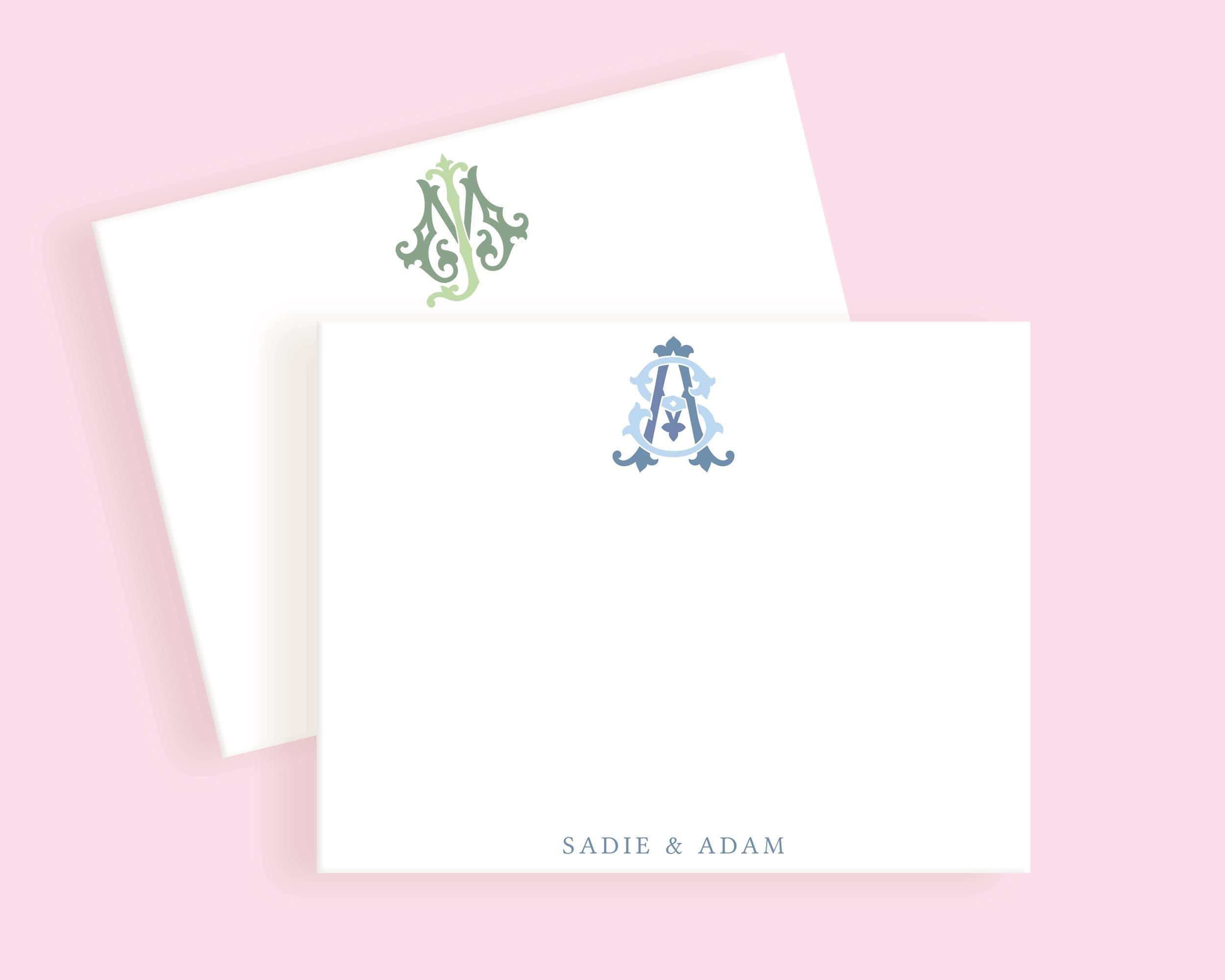 Personalized Couple Stationery • Custom Couples Notecards • Elegant ...