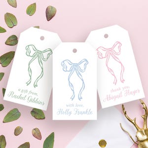 Custom elegant gift tags for weddings, bridal favor tags, baby shower tags, hostess gifts, Christmas gift tags