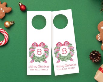Custom Christmas Wine Bottle Tags | Personalized Holiday Wine Tags | Festive Wine Gift Tags | Hostess Gift Idea (16 tags per set)
