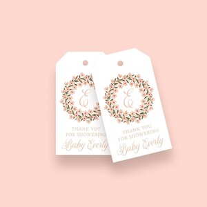 Thank you for showering gift tags, baby shower gift tags, bridal shower gift tags, elegant gift tags, classic gift tags, custom gift tags