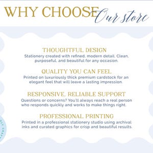 The image is a promotional image for a store that offers various services, including thoughtful design, quality, responsive, reliable support, and professional printing.