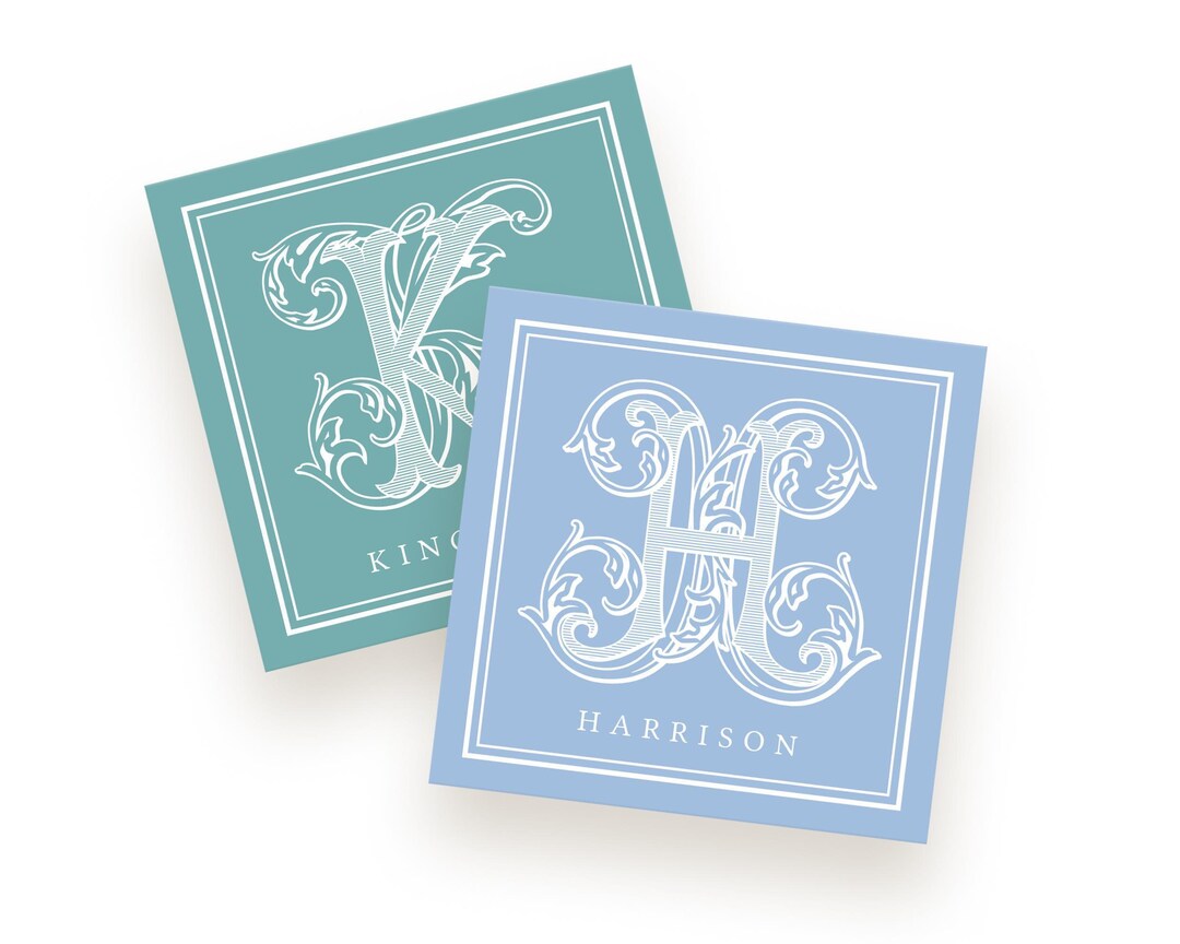 Monogram Tag Monogram Gift Tag Monogram Enclosure Card Monogram Hang Tag Hostess ...