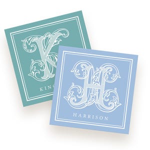 Monogram gift tag Monogram enclosure card Monogram hang tag Hostess gift Stationery thank you gift