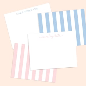 Stripe Notecards - Baby Shower Thank You Cards - Bridal Shower Thank You Cards - Cabana Stripes Stationery - Nursery Stationery