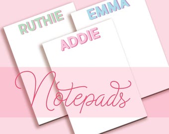 Personalized notepad: 5x7. Custom notepad Writing pad Notepad for teachers Notepad for kids Custom stationery.