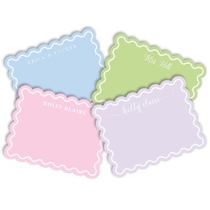 Scalloped Stationery Set - Personalized Note Cards with Envelopes- Elegant and Unique Customized Notecards