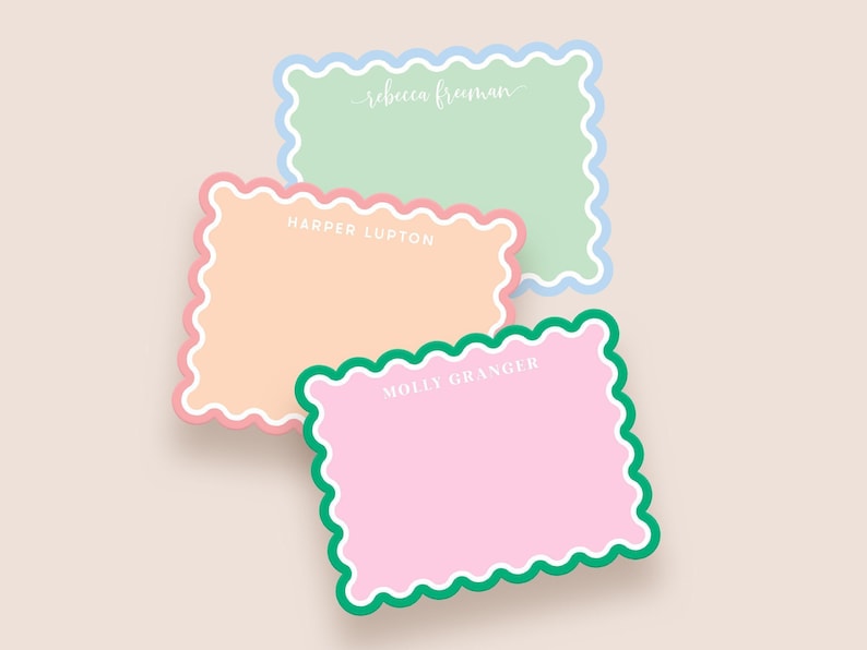 Scalloped Stationery Set - Personalized Note Cards With Envelopes ...