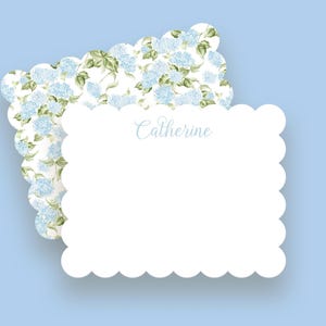 Hydrangea Notecards with Custom Name - Baby Nursery Stationery - Elegant Gift, personalized hostess gift, hydrangea stationery
