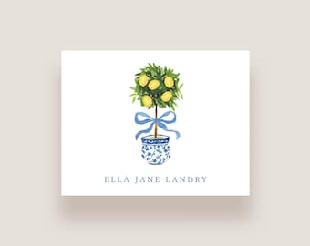 Tarjetas de notas de limón, papelería personalizada, papelería personalizada, papelería con monograma, tarjetas de notas personalizadas, papelería de regalo