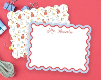 Teacher Notecards – Personalized Teacher Stationery, Cute Classroom Notes, Custom Teacher Gift, Back to School Cards, Teacher Gift