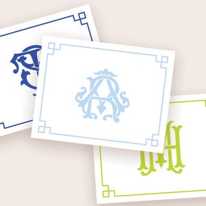 Chinoiserie stationery, Chinoiserie notecards, Monogram notecards Custom stationery, Personalized stationery