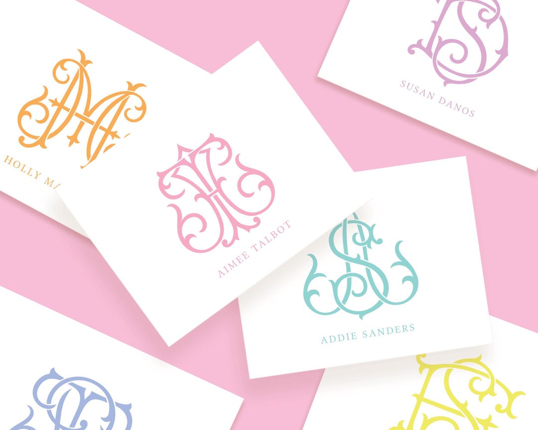 Personalized Monogram Stationery – Custom Initial Note Cards, Elegant ...