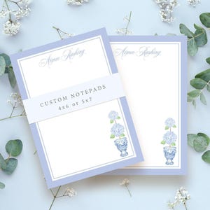 Custom Hydrangea Notepad - Personalized Elegant Notepad for Wedding ...