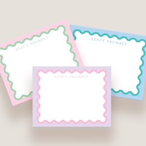 Scallop Stationery Notecards - Custom Color Options Available