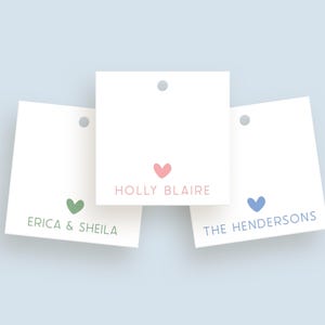 Custom heart gift tags, custom family gift tags, holiday gift tags, baby shower gift tags, bridal shower gift tags