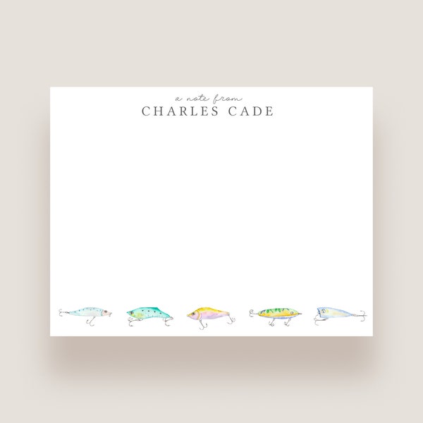 Fishing Stationery Boy Nursery Stationery Personalized Stationery Fishing Notecards Fishing thank you cards