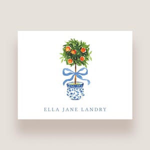 Personalized Monogram Notecards - Custom Stationery for Women, Note Cards, Thank You Notes, Oranges Stationery Set