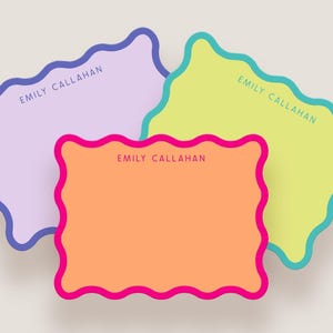 Wavy Stationery Set - Personalized Note Cards with Envelopes- Elegant and Unique Customized Notecards
