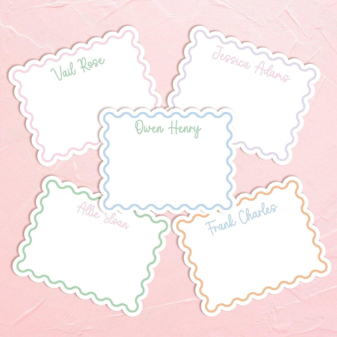 Scalloped Stationery Set - Personalized Note Cards With Envelopes ...