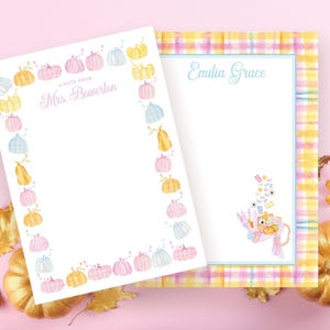Personalized Fall Notepad for Teachers or Kids – Pumpkin Stationery – Pumpkin Notepad – Autumn Notepad – Grandmillennial Halloween