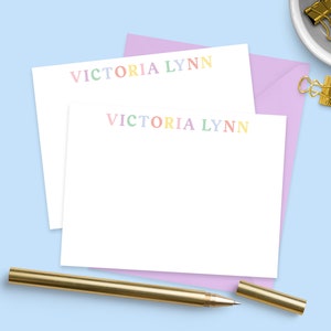 Colorful Kids Stationery - Customizable Personalized Stationery with Envelopes - Great for Children