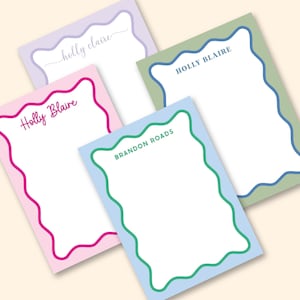 Wavy Notepads - Personalized Stationery with custom name
