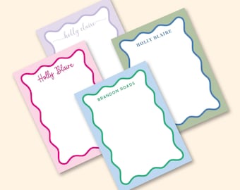 Wavy Notepads - Personalized Stationery with custom name